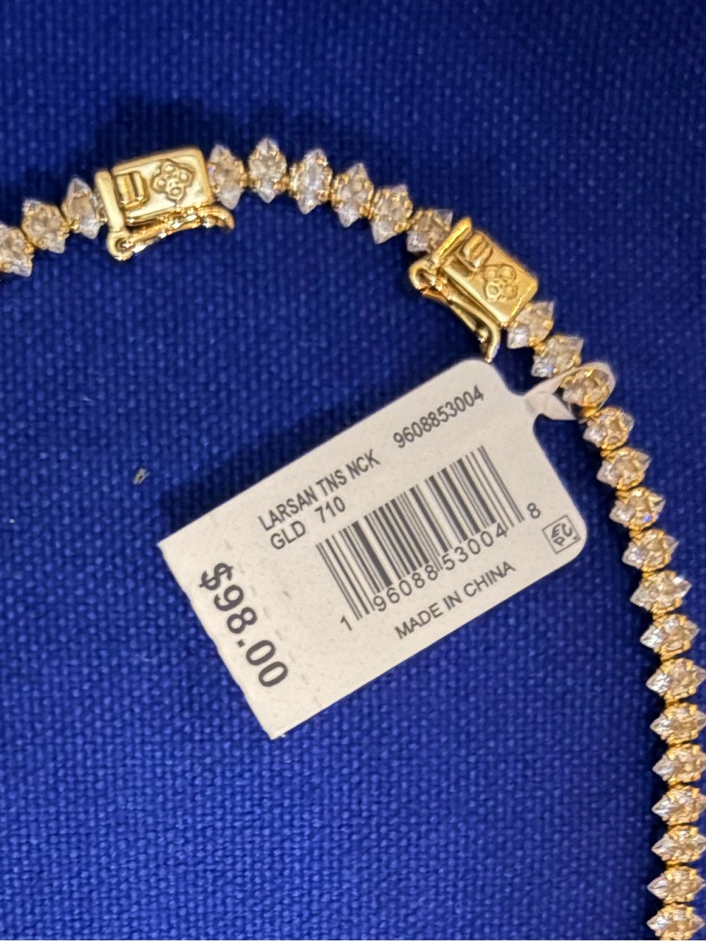 Gold-Tone Crystal Tennis Necklace
